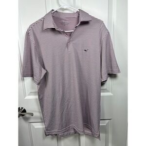 Vineyard Vines On-The-Go Polo Mens Medium Striped Performance Golf Shirt NEW